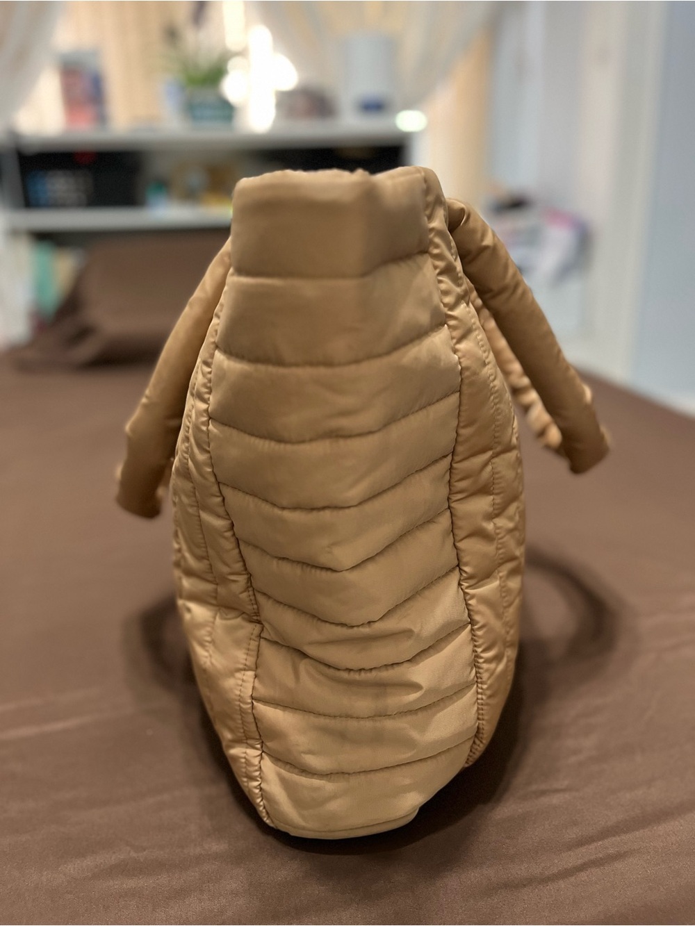 GAP Quilted Puffer Tote Bag in Beige - Picture 4 of 8